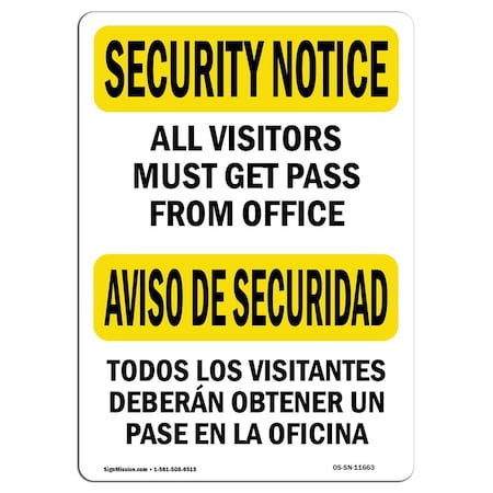 OSHA SECURITY NOTICE, 12 Height, 18 Width, Rigid Plastic